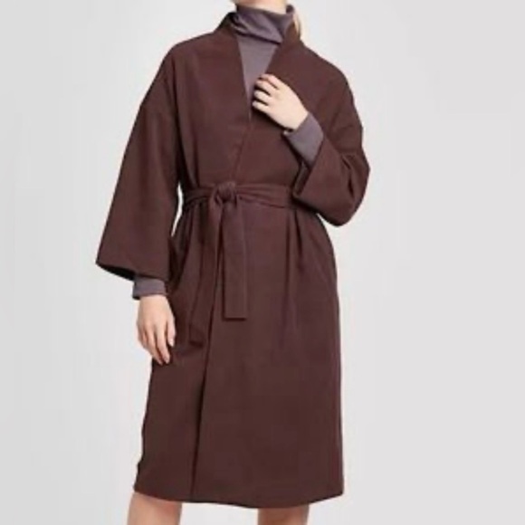 PROLOGUE  Women's eggplant/rich brown tie waist trench size XS - Picture 1 of 15